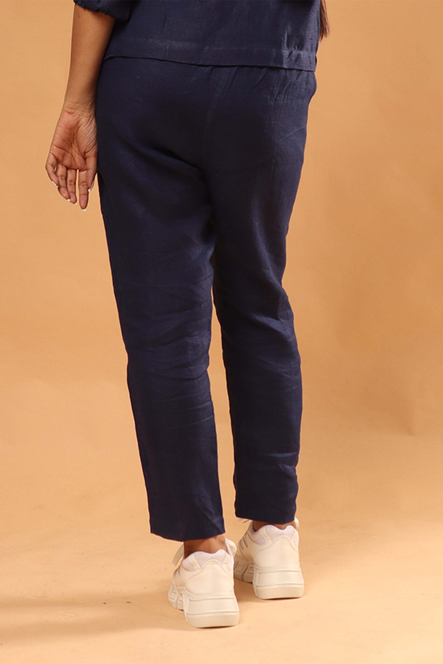 Linen Tapered Pants Navy 