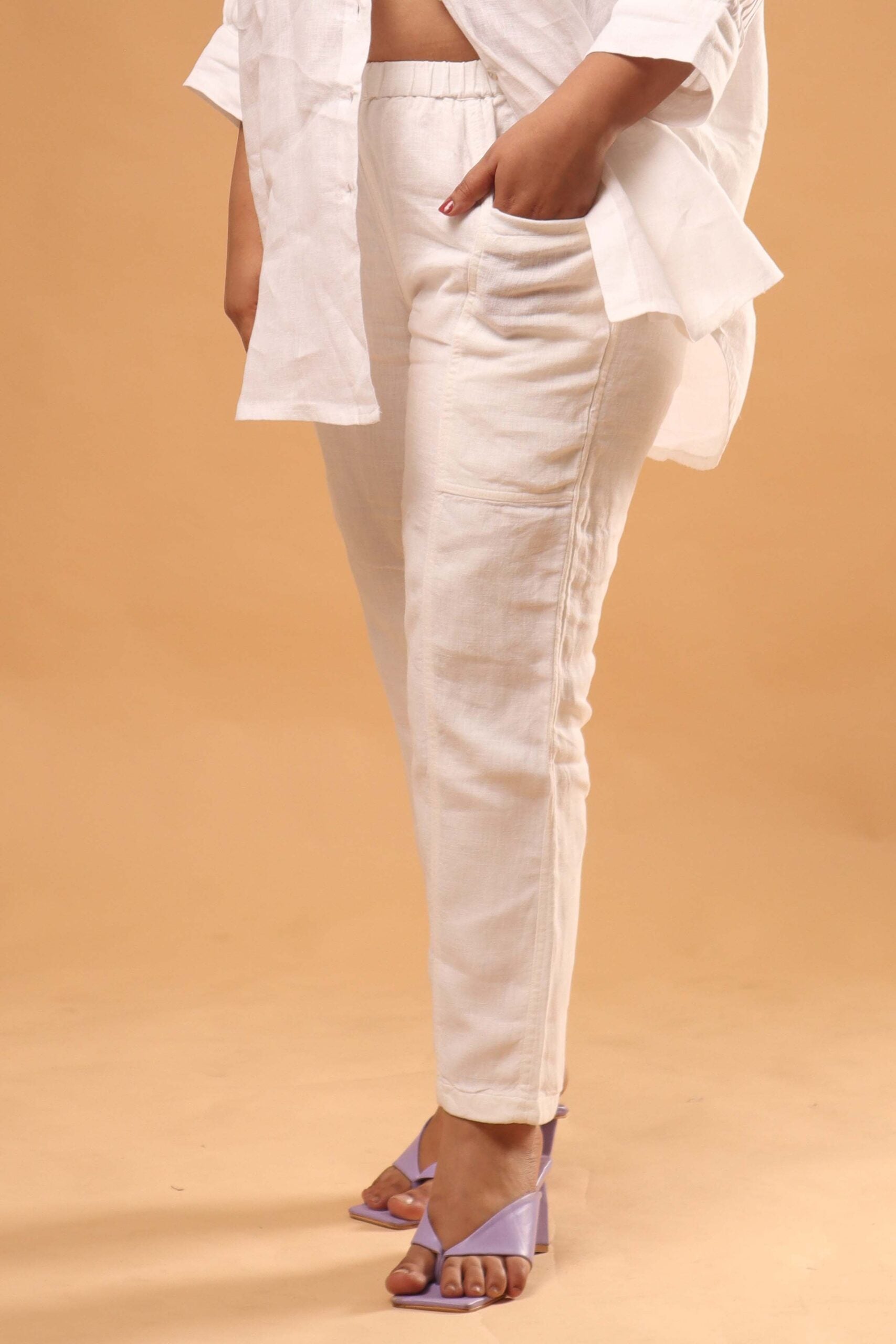 White Tapered Pants